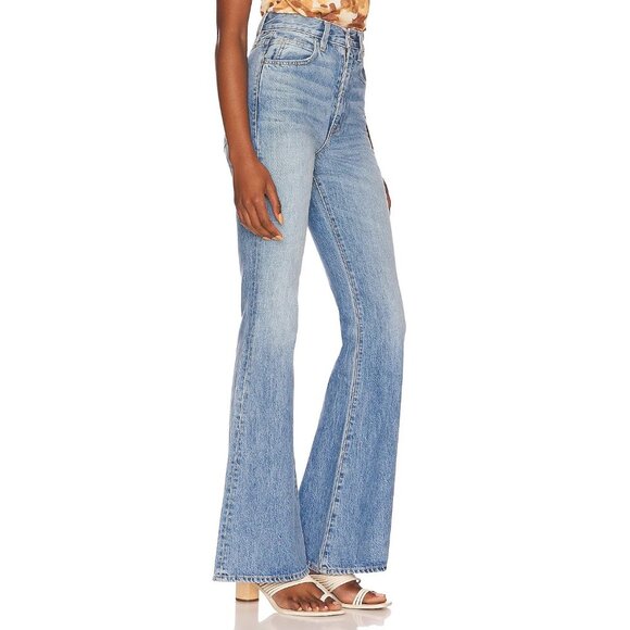 🆕 SLVRLAKE Indiana High Rise Super Flared Leg Jeans Monday Blue Sz 30 - Picture 2 of 9